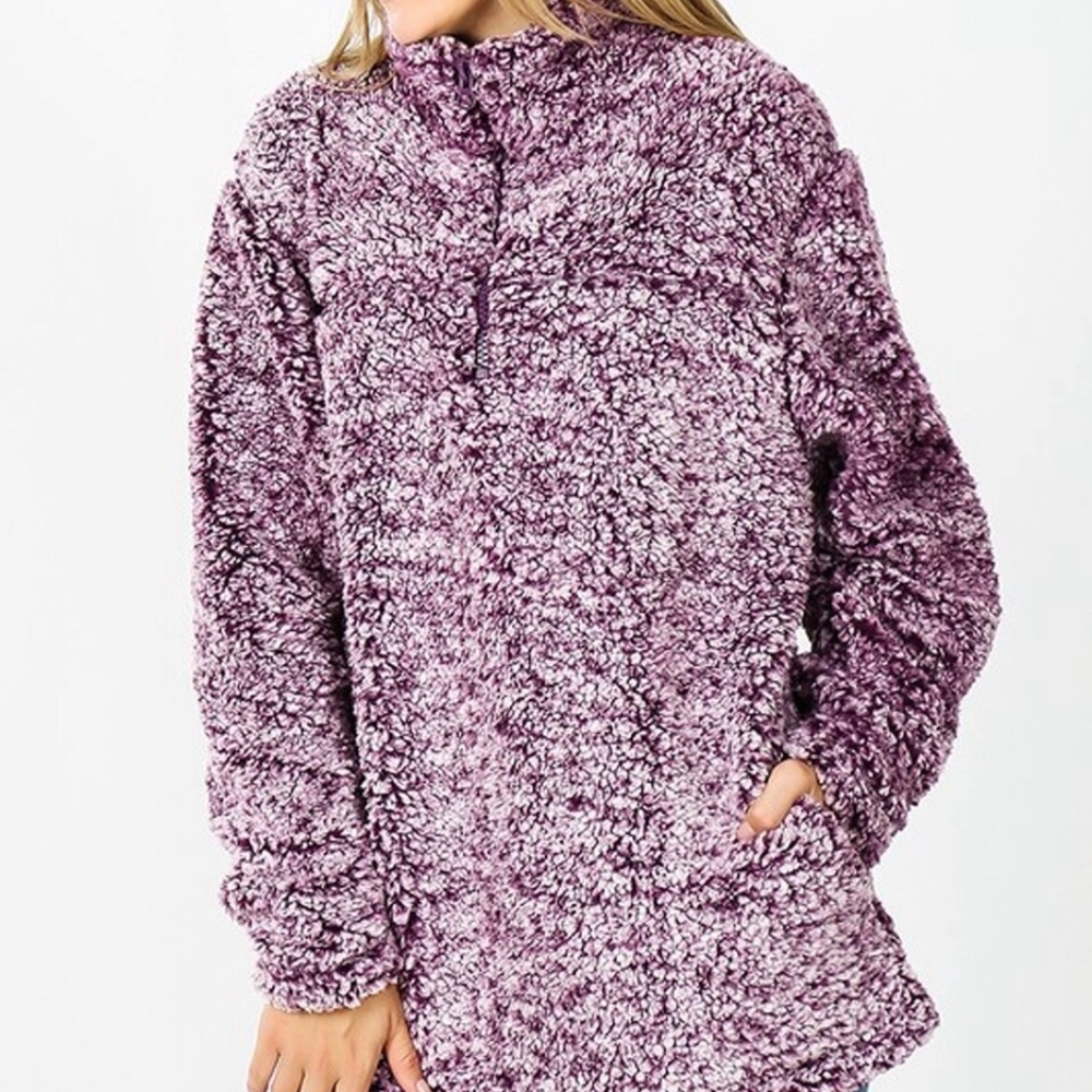 SOFT SHERPA QUARTER ZIP WITH SIDE POCKETS